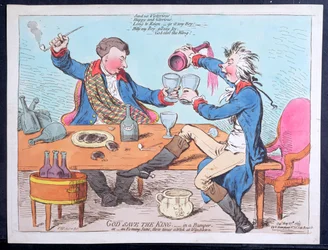 God Save the King- i en stötfångare, eller en kvällsscen tre gånger i veckan i Wimbleton, publicerad av Hannah Humphrey 1795 (handfärgad etsning)